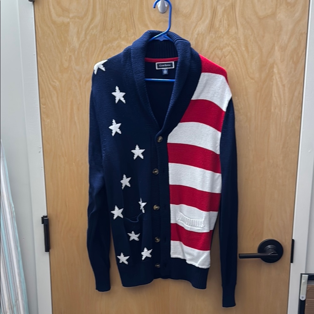 American Flag Cardigan Sweater